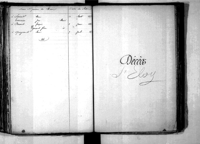 Tables décennales des décès (1853-1862)