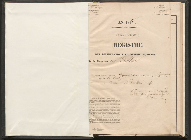 Délibérations du conseil municipal. 20 décembre 1857-29 décembre 1867