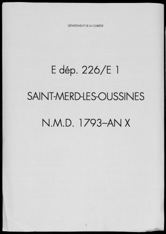 Naissances, mariages, décès (1793-1802)