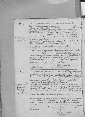 Naissances, mariages, décès (1843-1852)