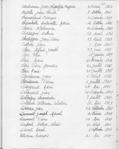Tables décennales des décès (1933-1942)