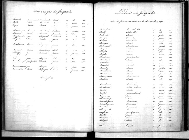 Tables décennales des décès (1883-1892)