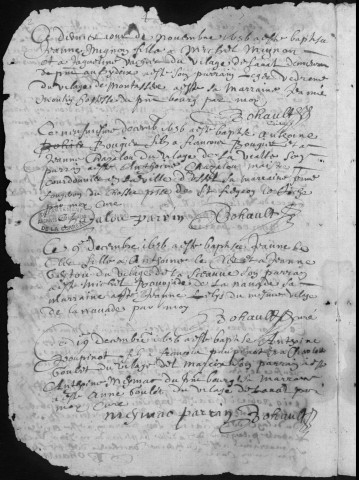 Baptêmes, mariages, sépultures (1656-1736)