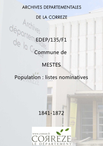 Population : listes nominatives. 1841-1872