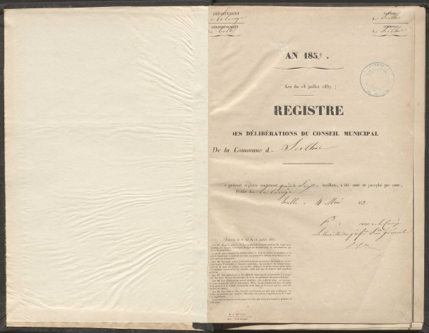 Délibérations du conseil municipal. 15 mai1853-16 novembre 1862