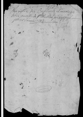 Baptêmes, mariages, sépultures (1773-1792)