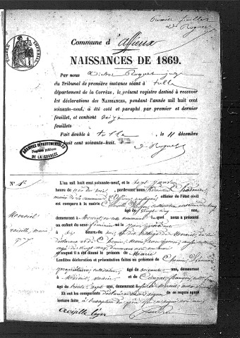 Naissances (1869-1881)