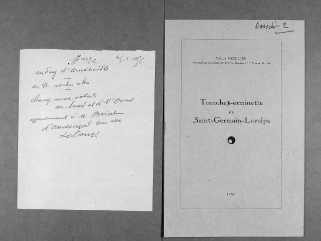 Jaspe, silex, gisements, Tranche-erminette de Saint-Germain-Lavolps.