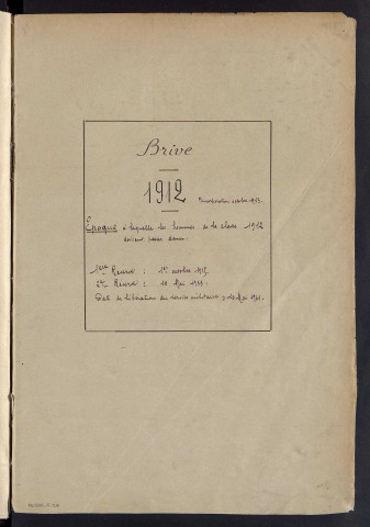 Classe 1912 : matricules 501 à 800.