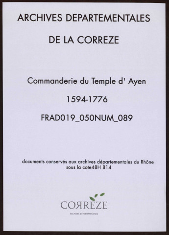 Arpentage de la commanderie.