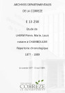 Répertoire chronologique : 4 novembre 1877-13 mars 1889
