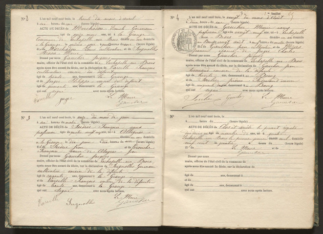 Décès (1903-1932).