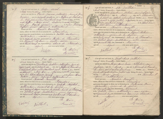 Décès (1903-1932).