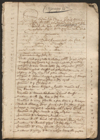 Répertoire chronologique : 1612-1615