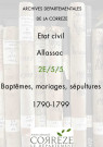 Baptêmes, mariages, sépultures puis naissances, mariages, décès (1790-1799)
