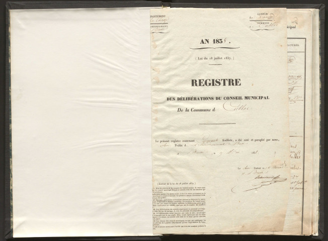 Délibérations du conseil municipal. 13 mai 1838-27 janvier 1850