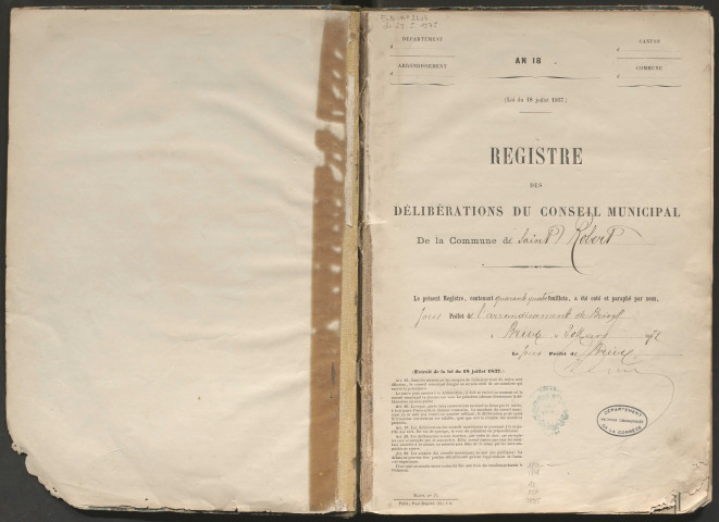 Délibérations du conseil municipal. 24 mars 1872-25 mars 1878
