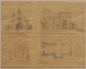 Maison d'école. Eglise. Cimetière : concessions. Monument aux morts, 1921-192. Place publique.