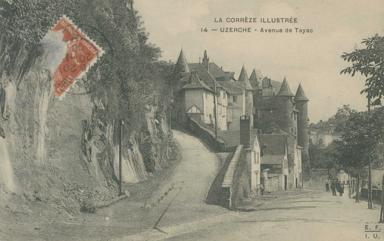 Uzerche : "La Corrèze illustrée - 14 - Uzerche - Avenue de Tayac".