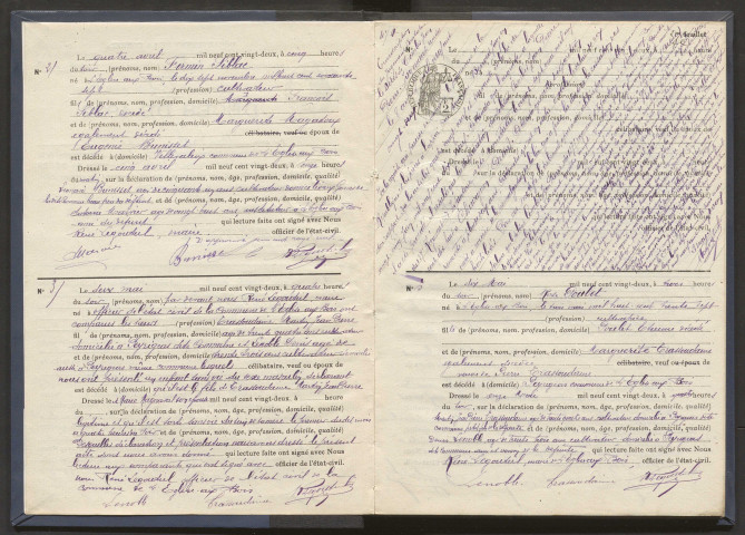 Décès (1922-1932).