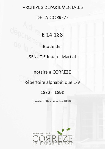 Répertoire alphabétique : L-V