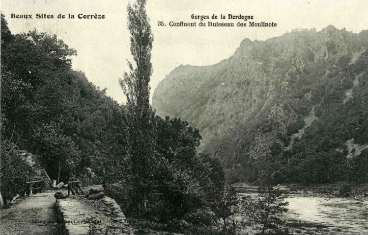 "Beaux sites de la Corrèze. Gorges de la Dordogne. 35. Confluent du Ruisseau des Moulinots".