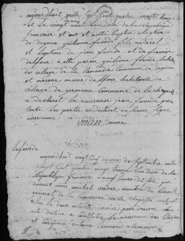 Naissances, mariages, décès (1793-1802)