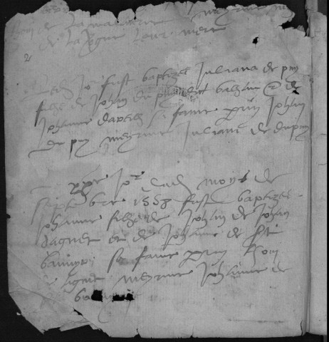 Baptêmes (1558-1560, 1599-1608, 1618-1626).