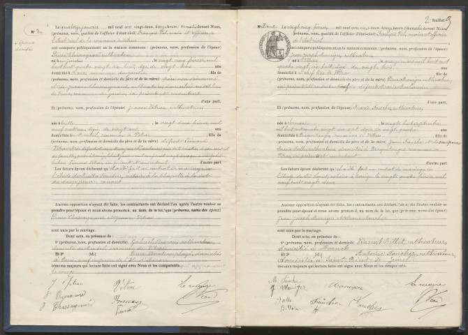 Mariages (1922-1932).