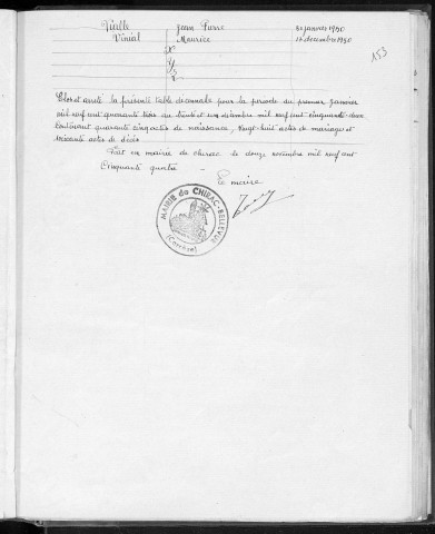 Tables décennales des décès (1943-1952)