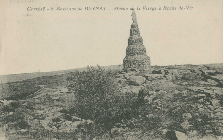 Albussac : "Corrèze - 8. Environs de Beynat - Statue de la Vierge à Roche-de-Vic".