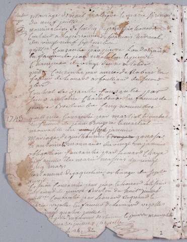 Répertoire chronologique : janvier 1742-fructidor an III; minutes isolées : 1750; 1773