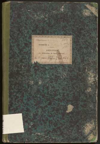 Délibérations du conseil municipal. 23 janvier 1859-12 février 1865