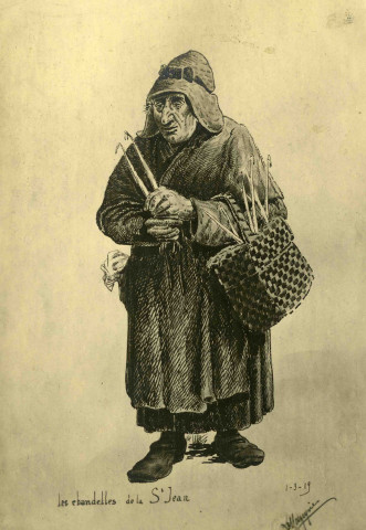 Vieille femme avec chandelles ou "Les chandelles de la Saint-Jean".