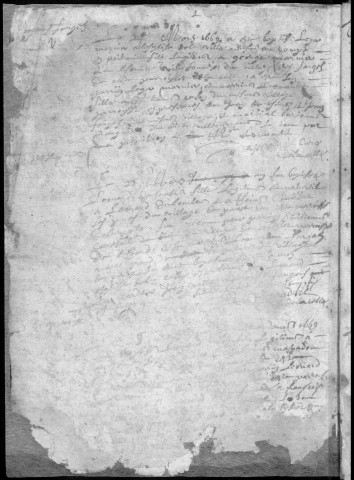Baptêmes, mariages, sépultures (1669-1702)