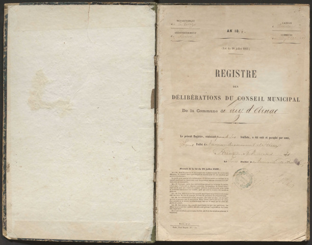 Délibérations du conseil municipal. 24 mai 1874-15 février 1880