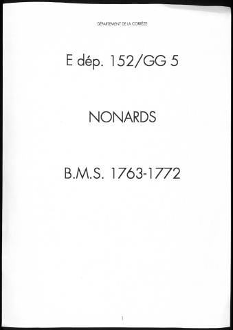 Baptêmes, mariages, sépultures (1763-1772)