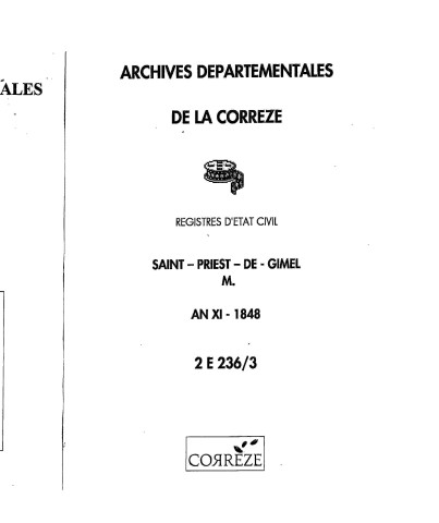 Mariages (1803-1848)