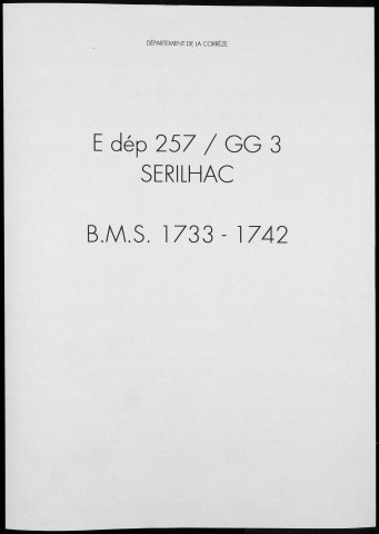 Baptêmes, mariages, sépultures (1723-1742)
