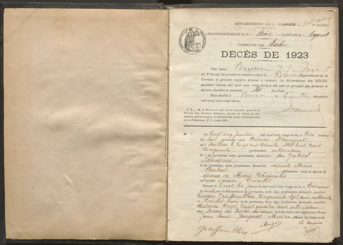 Décès (1923-1942).