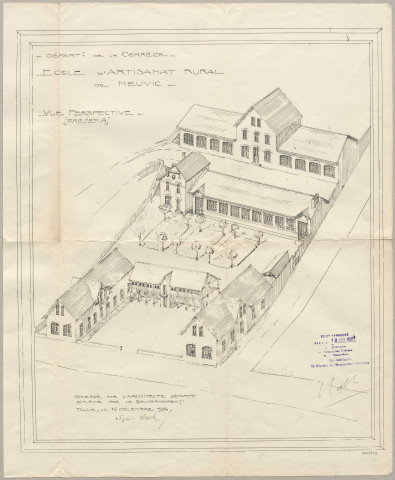 Construction : devis, correspondances, cahier des charges, comptes, budget, adjudications.