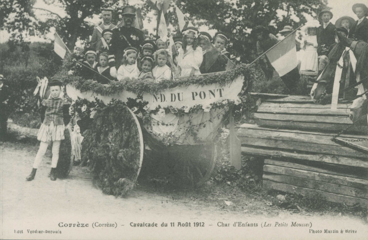 Corrèze : "Corrèze (Corrèze) - Cavalcade du 11 août 1912 - Char d'enfants (les petits mousses)".