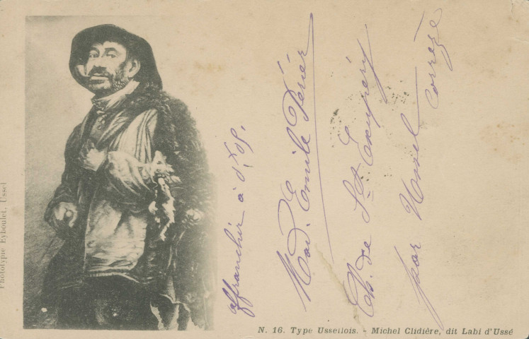 Ussel : "N. 16. - Types ussellois. - Michel Clidière, dit Labi d'Ussé".