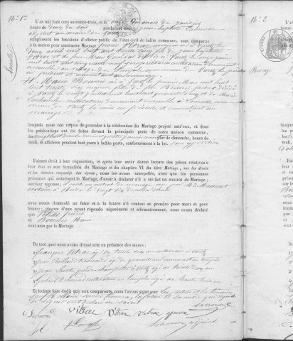 Mariages (1863-1882)