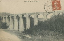 Meymac : "Meymac. - Viaduc des Farges". La jeune plantation de douglas, plantée en 1895.