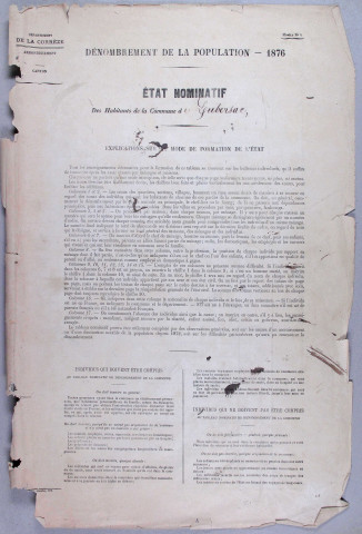 Population : listes nominatives (1876-1936) ; mouvements de population (1888-1895).