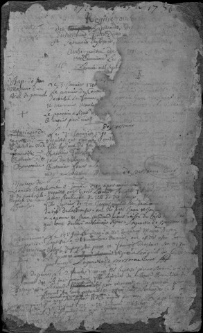 Baptêmes, mariages, sépultures (1710-1745)