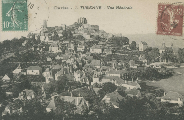 Turenne : "Corrèze - 1. Turenne - Vue générale".