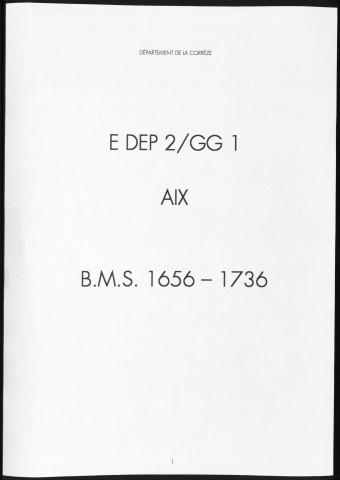 Baptêmes, mariages, sépultures (1656-1736)