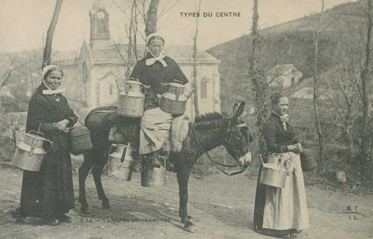 Folklore : "Types du Centre - 574 - Laitières corréziennes".